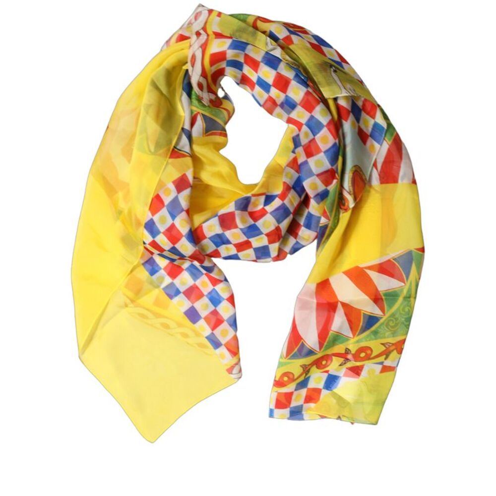 Dolce & Gabbana Multicolor Silk Carretto Foulard Women's Scarf